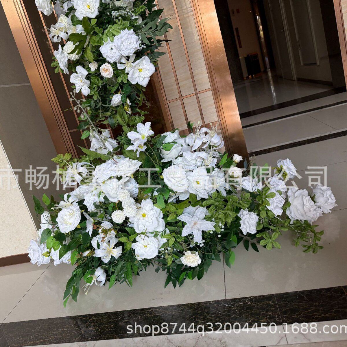 新款交车仪式橱窗婚礼布置花柱仿真花摆件假花4s店迎宾装饰套装