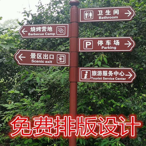 户外景区铁艺导向分流指示牌