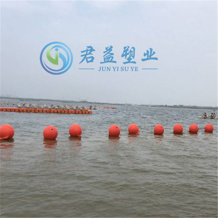 厂家供应水库区域划分PE浮球直径50公分单耳塑料浮球