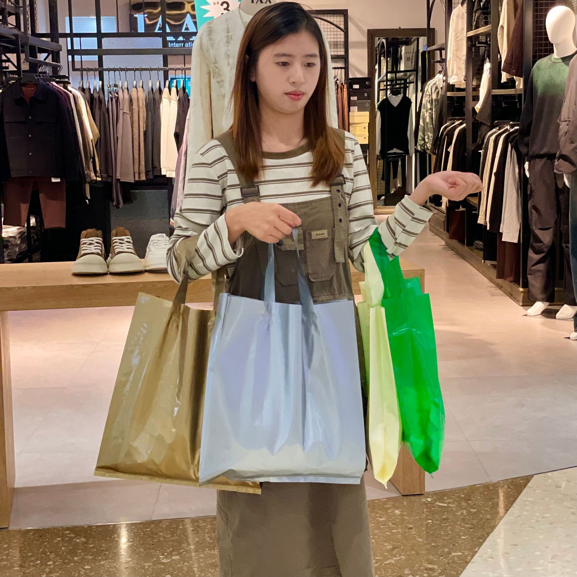 高压折边长服装手提袋童装塑料袋女装店塑料袋子手拎袋加厚胶装袋