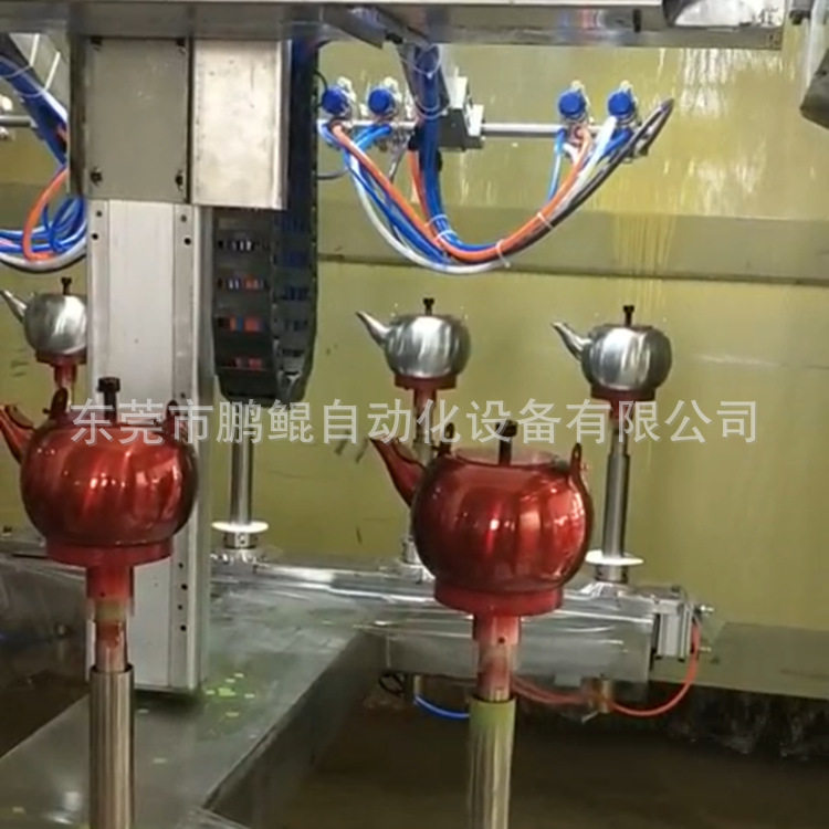 宜兴茶壶4枪6轴喷漆设备 茶具1出4全自动喷涂设备 喷油机厂家直销