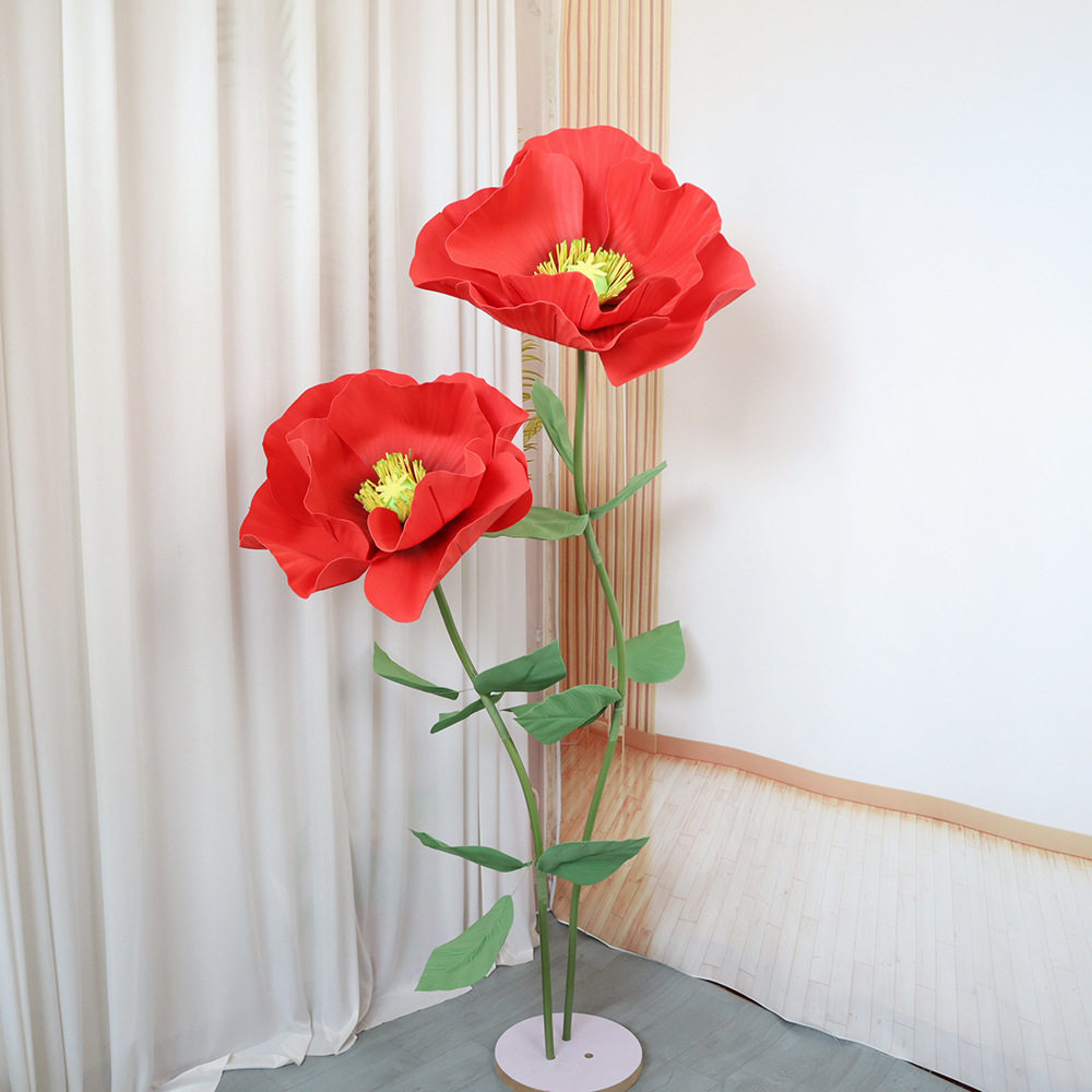 EVA仿真罂粟花橱窗路引批发