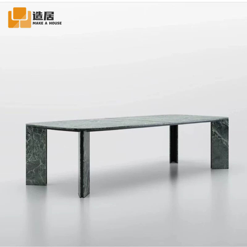现代轻奢天然大理石餐桌石头餐桌长桌长方形吧台欧式极简简约岛台