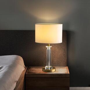 后现代装饰台灯北欧简约客厅全铜水晶灯具港式轻奢设卧室床头灯