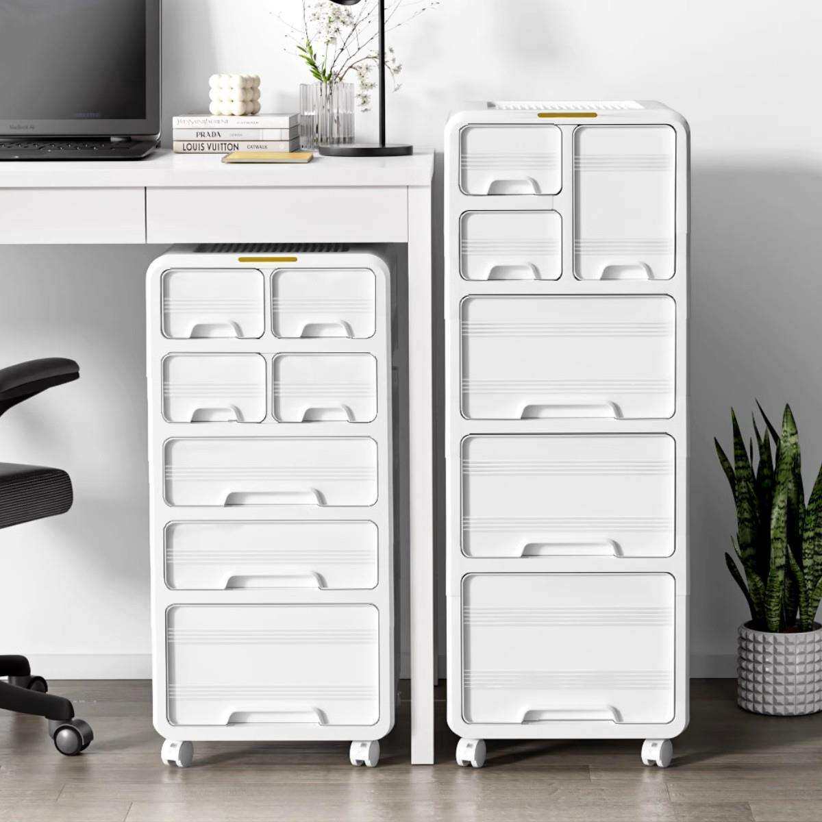 抽屉式收纳柜办公桌下塑料储物柜文件柜多层宿舍文具可移动置物柜