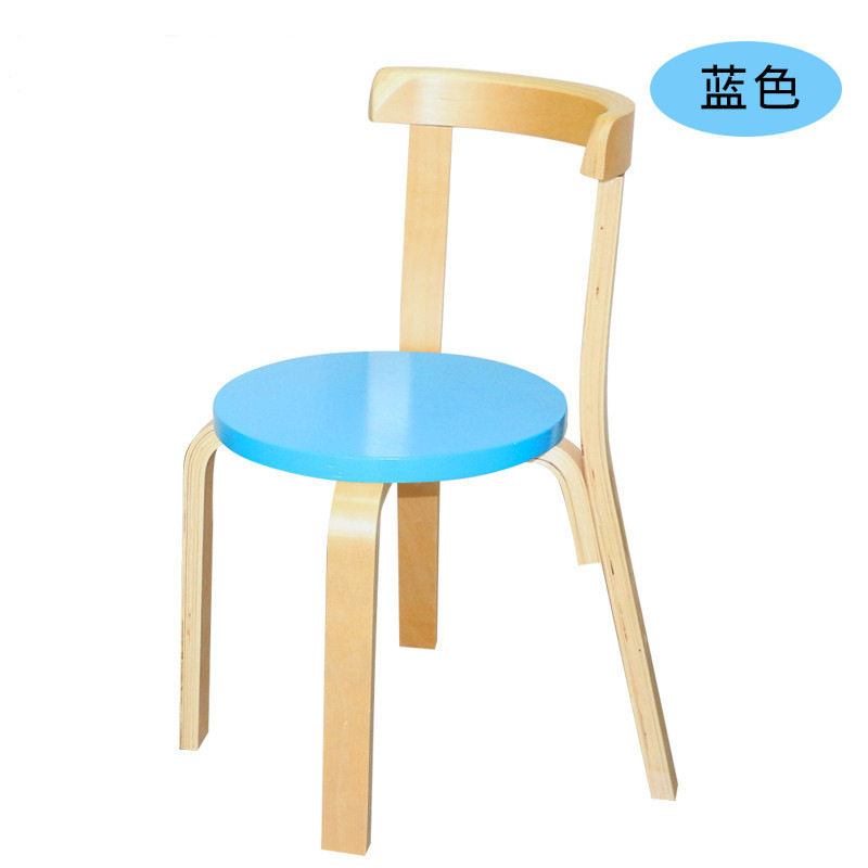 幼儿园儿童木质靠背椅多色可选