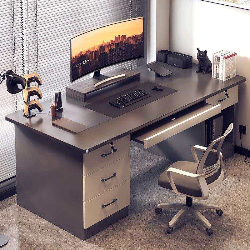 电脑桌台式家用卧室书桌简约带抽屉写字桌办公桌可放主机电竞桌子