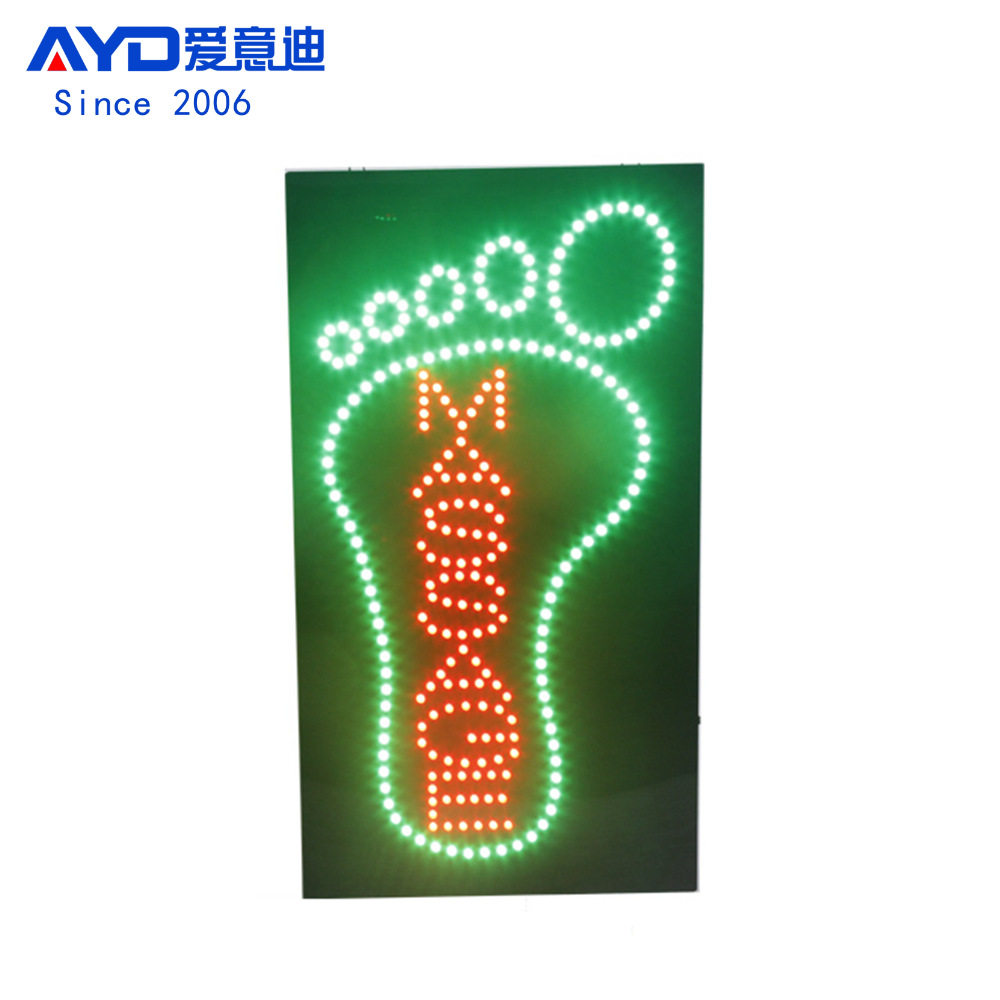 厂家批发广告招牌LED电子发光字足浴按摩灯牌 LED MASSAGE SIGN
