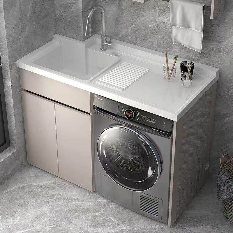 蜂窝铝全铝洗衣机柜阳台水槽洗衣池洗衣机一体柜阳台切角阳台水池