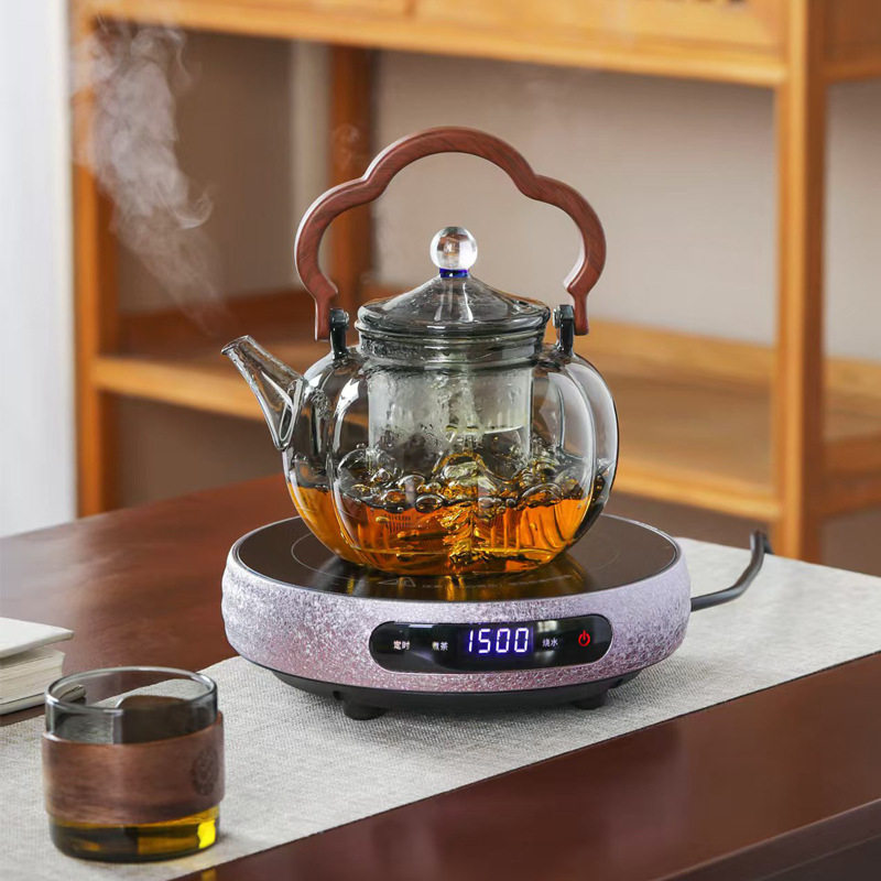 2025新款煮茶器电陶炉家用室内玻璃煮茶壶电陶炉围炉煮茶器套装