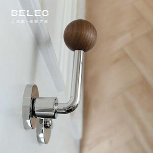 儿童房室内卧室门锁胡桃木分体型磁吸静音木门把手房间现代房门锁