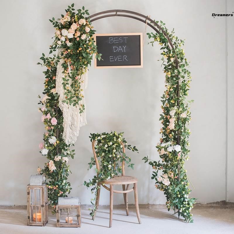 仿真玫瑰装饰花藤假花藤条塑料藤I蔓缠绕壁挂吊顶藤椅婚庆