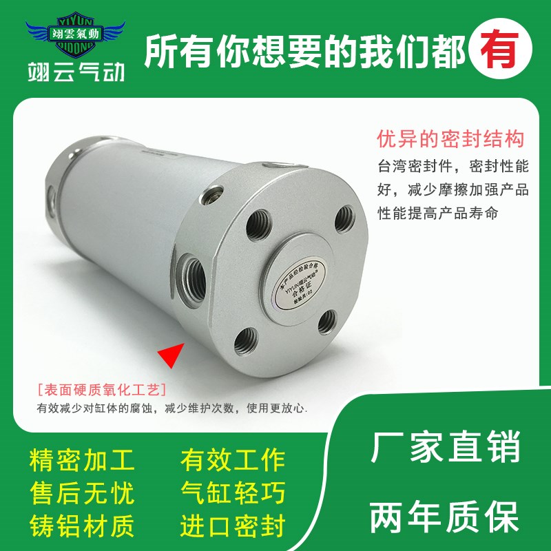 翊云迷你气缸CDG1BA/CG1BA63-25/75/100/125/150/17T5/200/225Z