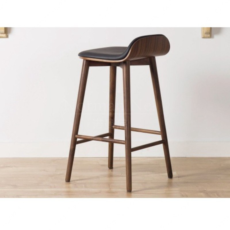 北欧实木吧椅设计师创意简约吧y台椅家用餐厅岛台椅酒吧前台椅吧