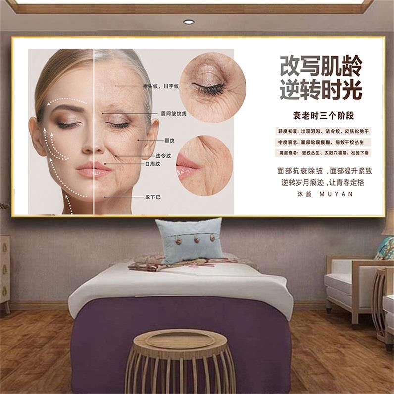 医美整形装饰皮肤管理护肤墙壁画美容院沙发背Q景养生面部保养挂