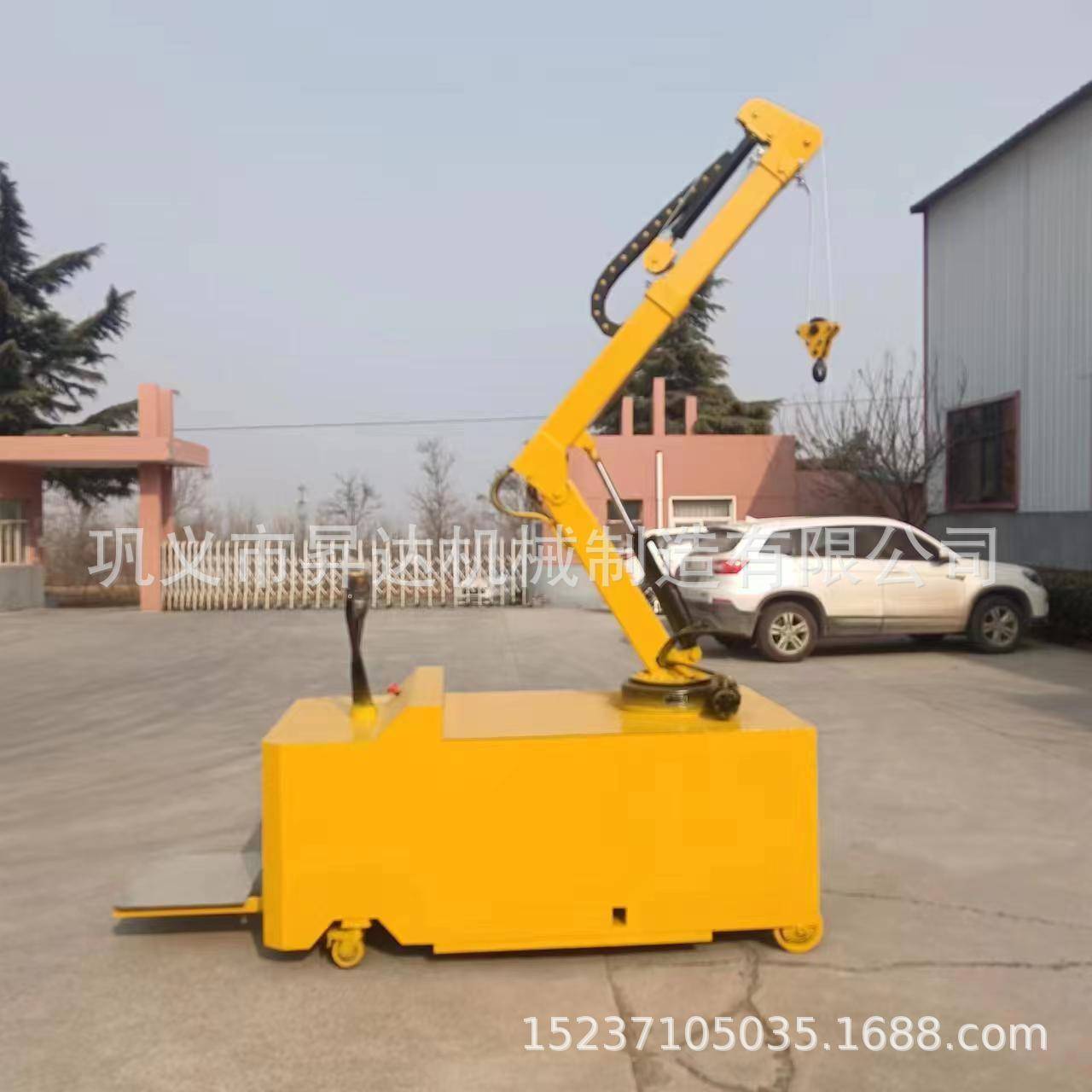 电动行走移动液压小吊机注塑厂移动折臂吊移动灵活的起重设备