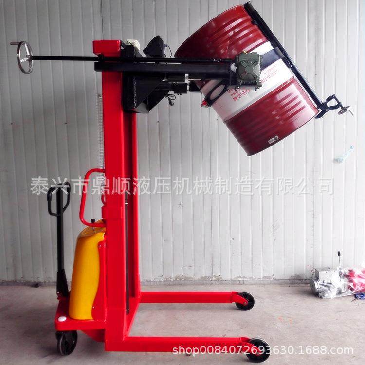 半电动油桶翻转车电动称重油桶倒料车电升手翻油桶升高车