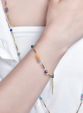 朗同 串珠手链法式INS风复古高级感网红同款手链多巴胺电音风饰品