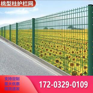 桃型立柱护栏网围栏钢丝公路小区学校公共场所院子围网绿化防护栏