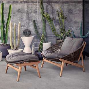 北欧户外实木沙发度假村休闲藤编沙发别墅庭院设计师懒人柚木家具