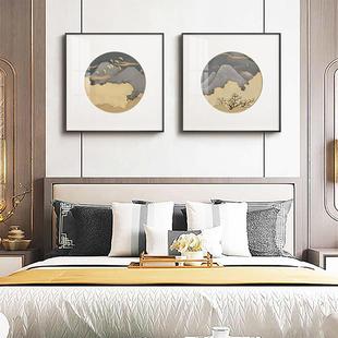 群山飞鸿现代新中式山川飞鸟床头装饰画客厅挂画餐厅轻奢壁画