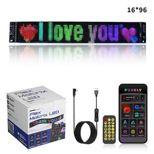 生产柔性LED显示屏电子车载后窗摆摊店铺广告全彩软屏滚动改字