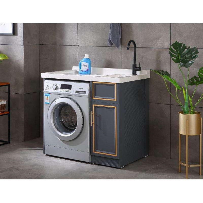 太空铝阳台洗衣柜组合滚筒伴侣卫生间一体带搓衣板台面加深宽