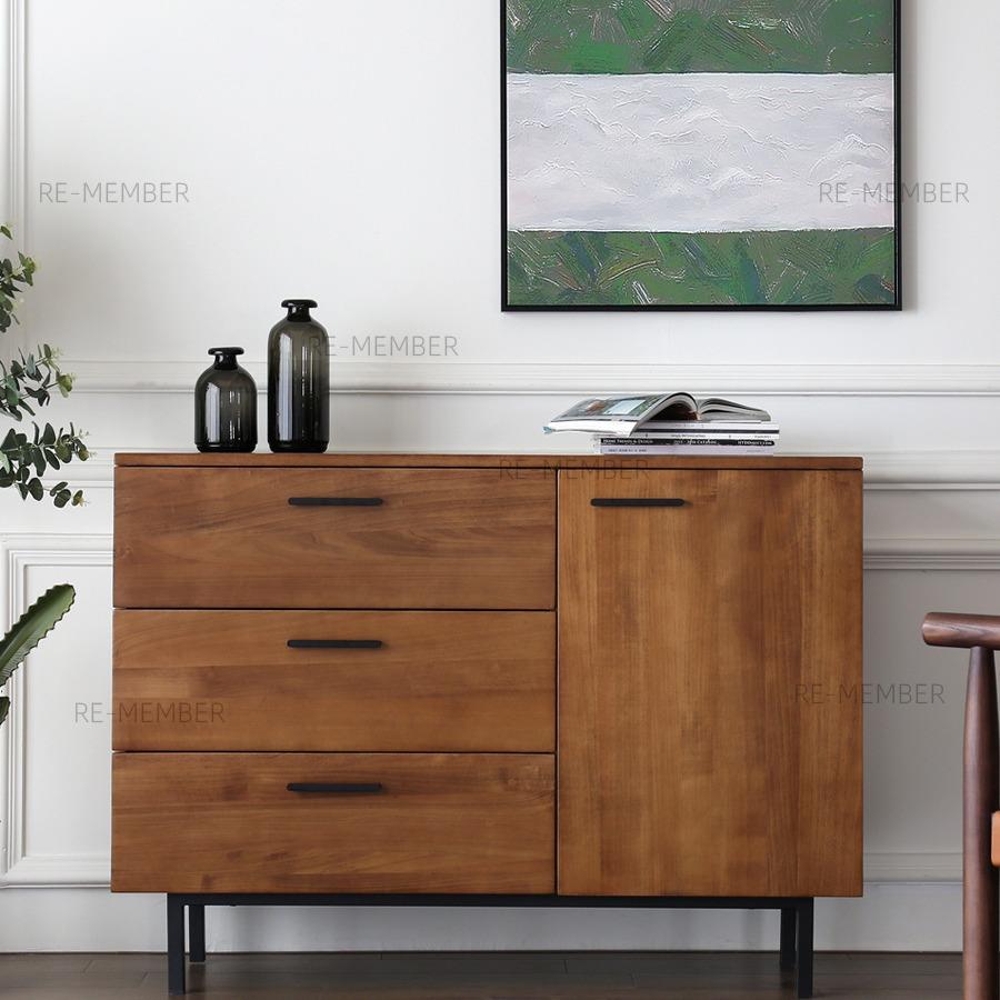 北欧黄杨木实木餐边柜客厅餐厅多功能斗柜收纳柜子现代简约茶水柜