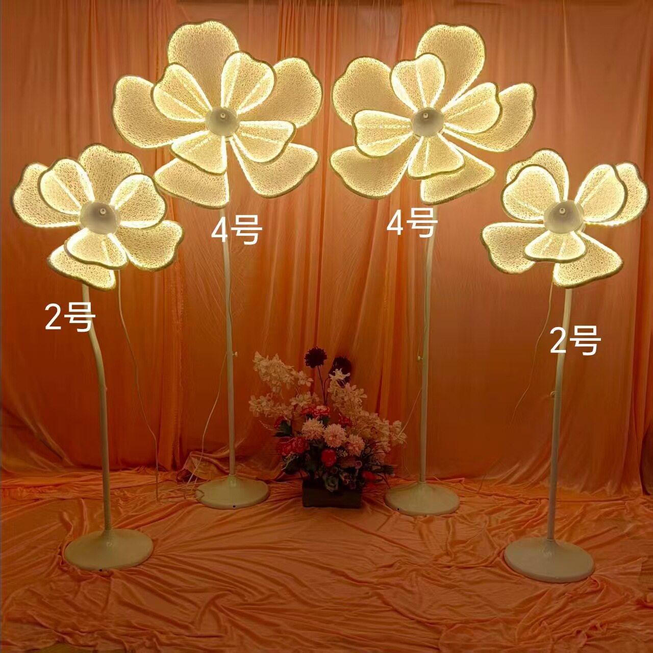 婚礼牡丹花瓣发光路引灯T台