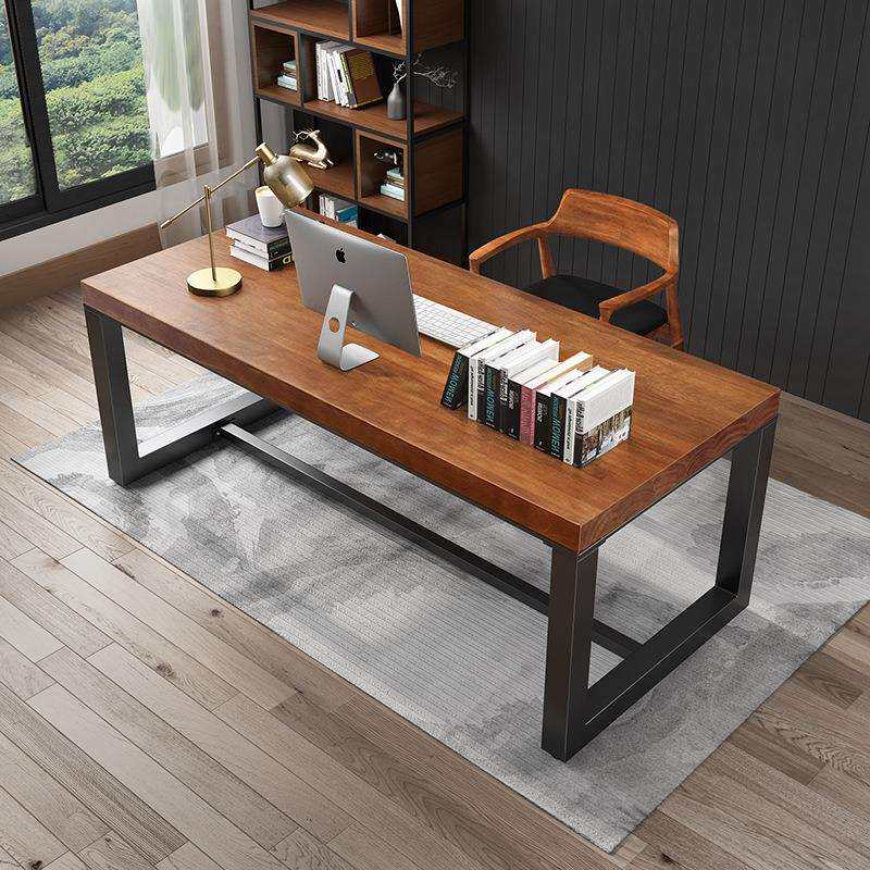 实木电脑台式桌简约家用书法桌子卧室租房学生写字办公桌椅组合