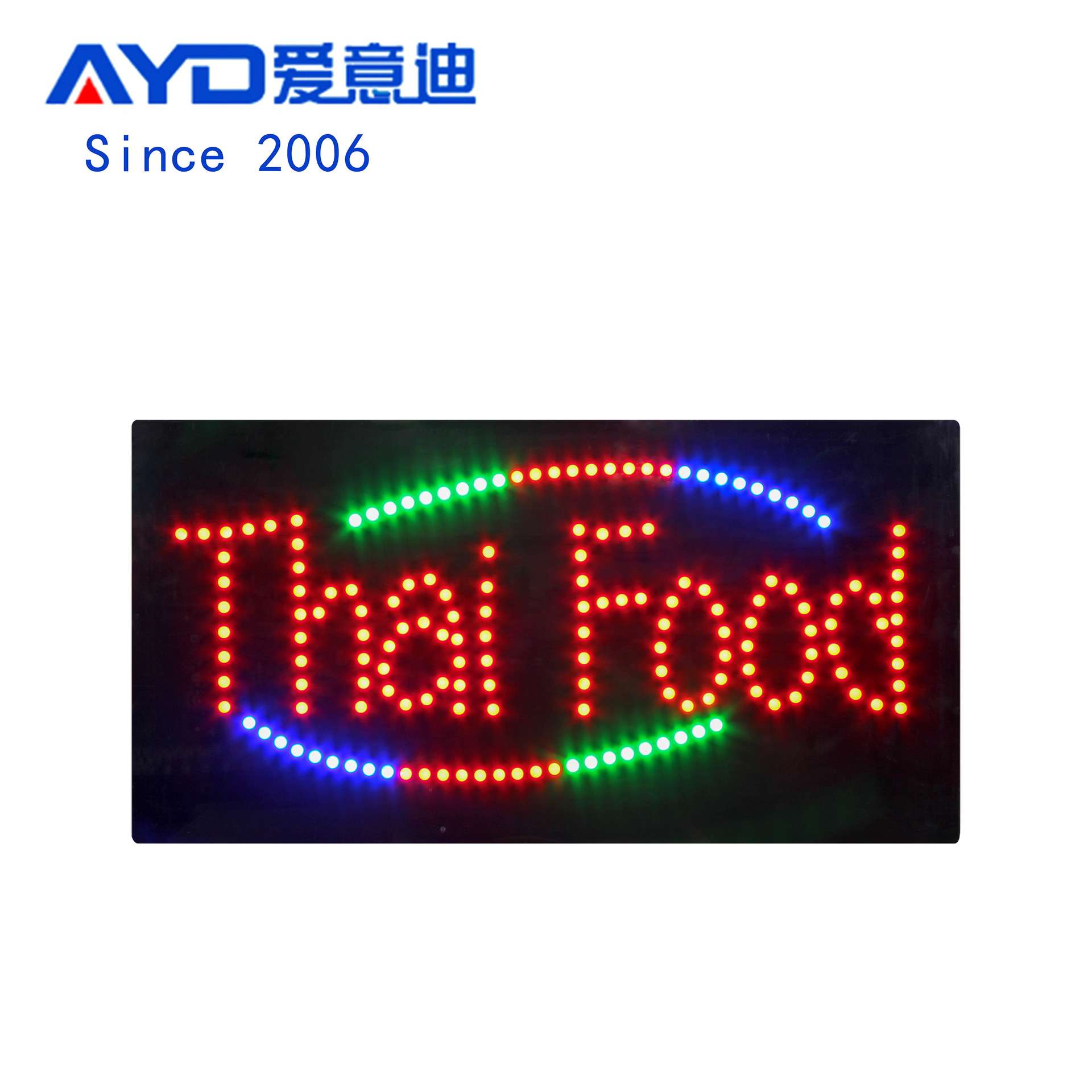 生产定 制LED广告牌泰国菜灯牌 LED THAI FOOD SIGNS 60x30cm