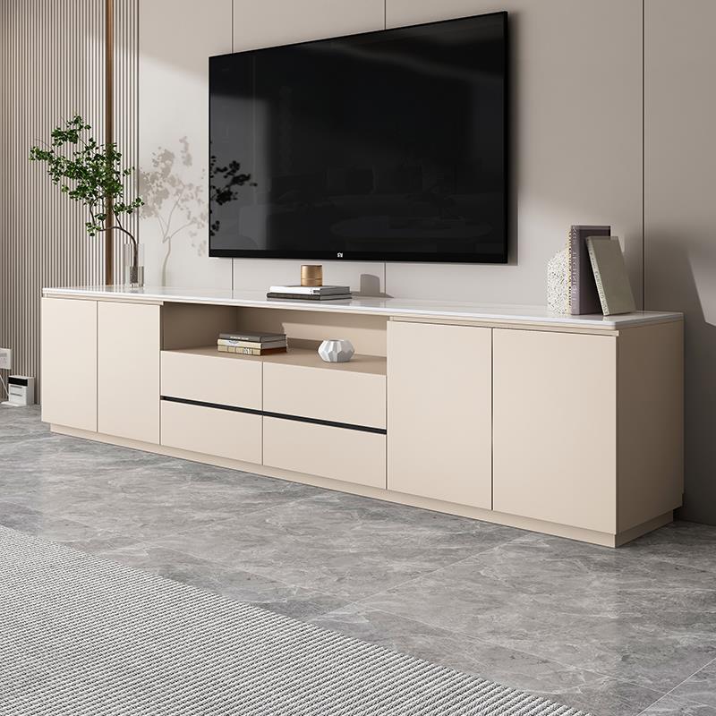 my电视柜高款岩板茶几组合简约现代储物柜客厅卧室家用实木落地柜