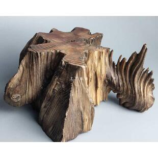 天然根雕摆件枯木松木瘤松脂黄柏崖柏风化木纯手工底座