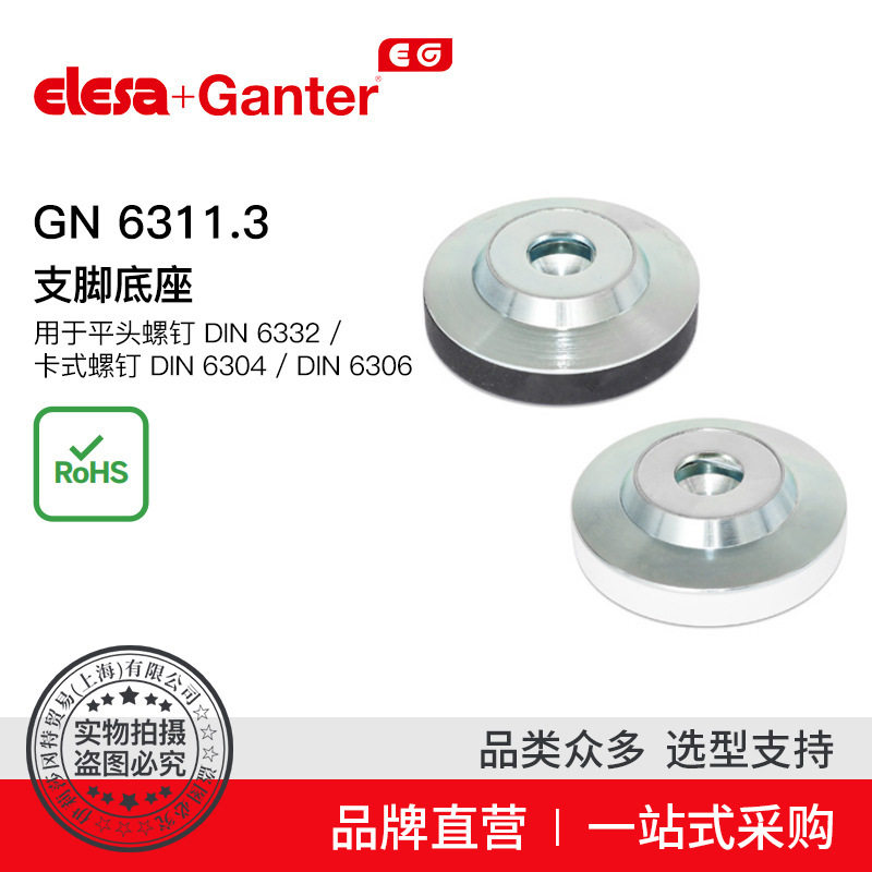 ElesaGanter伊莉莎冈特GN6311.3支脚底座用于平头螺钉