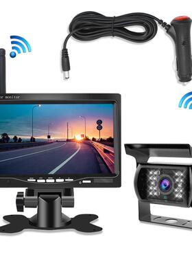 7寸2.4G内置无线车载显示器货车大巴车12V-24V两路AV输入倒车