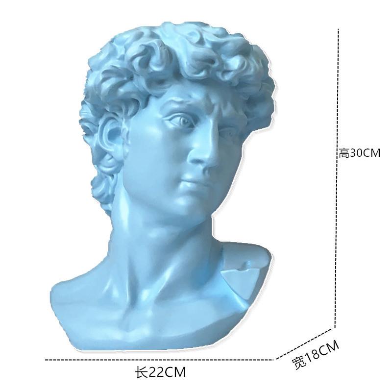 树脂工艺品摆件北欧大卫头像素描速写美术绘画30CM模型人像雕像