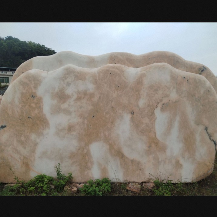 厂家供应大理石风景石石雕刻字园林假山晚霞红景观石摆件工程石头