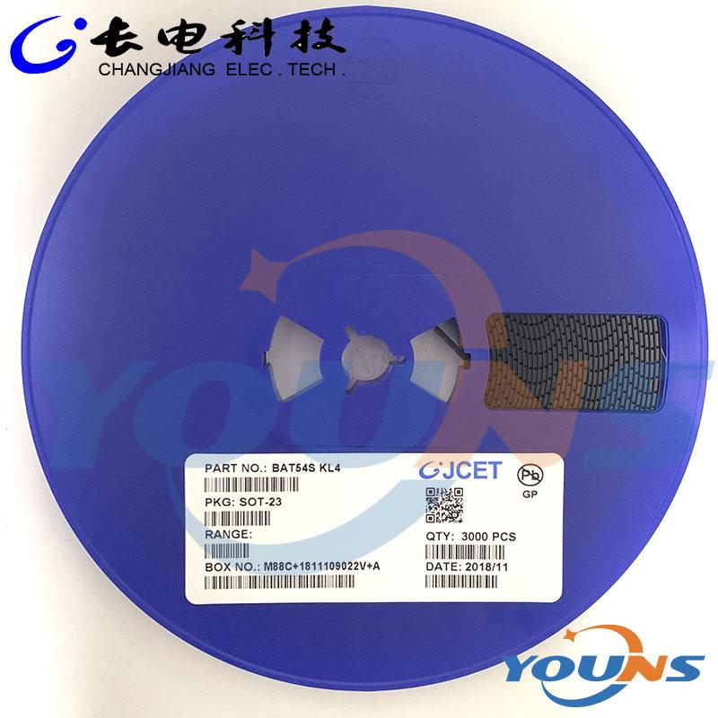 CJ原装长电贴片BAT54S肖特基二极管0.2A30VKL4SOT-23