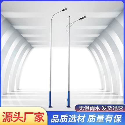 100W市电路灯太阳能路灯5米6米8米路灯led户外防水新农村路灯9米