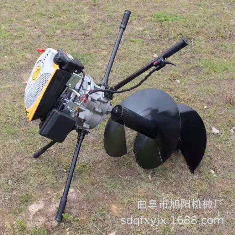 225CC四冲程植树挖坑机便携式电线杆打孔机9马力双人地钻机