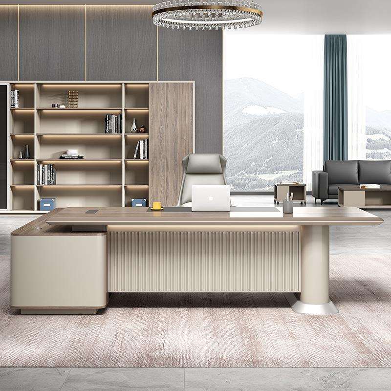 简约现代老板总裁桌椅组合办公室家具轻奢大班台大气经理主管桌