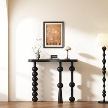 中古风黑色窄玄关桌入户门厅玄关台创意实木靠墙长条几条案桌