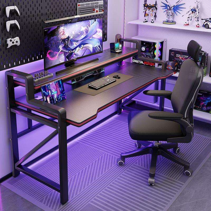 台式电脑桌家用书桌书架一体办公桌卧室学生写字桌简易出租屋桌子