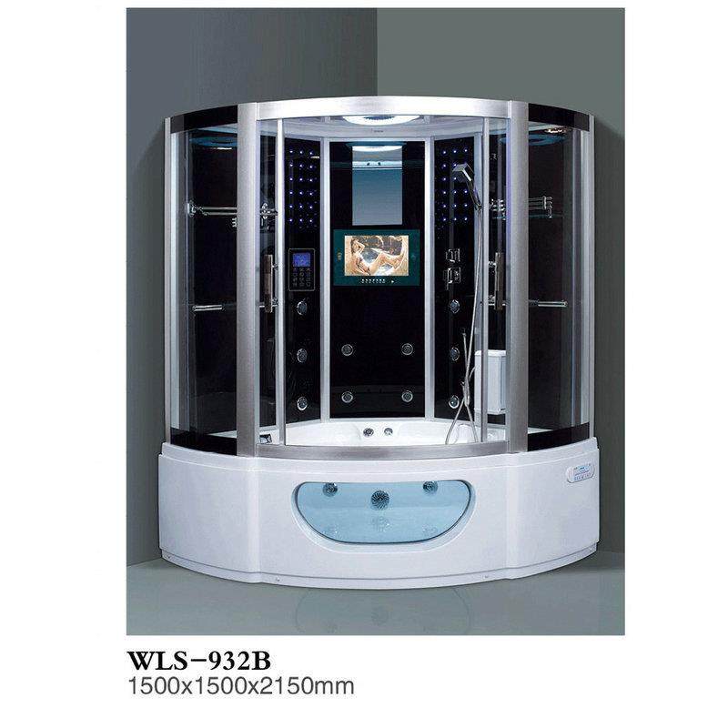 豪华家用一体式淋浴房防水底座整体蒸汽房带16寸TV,DVD屏幕932B