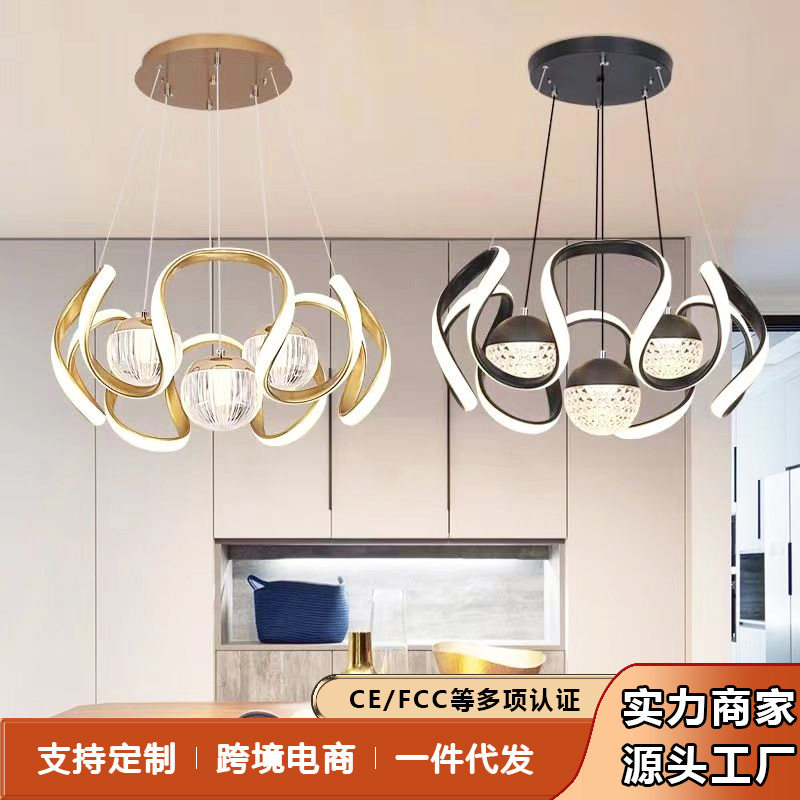 金色圆球书房房间led吊灯创意个性艺术造型餐桌饭厅酒吧前台灯饰