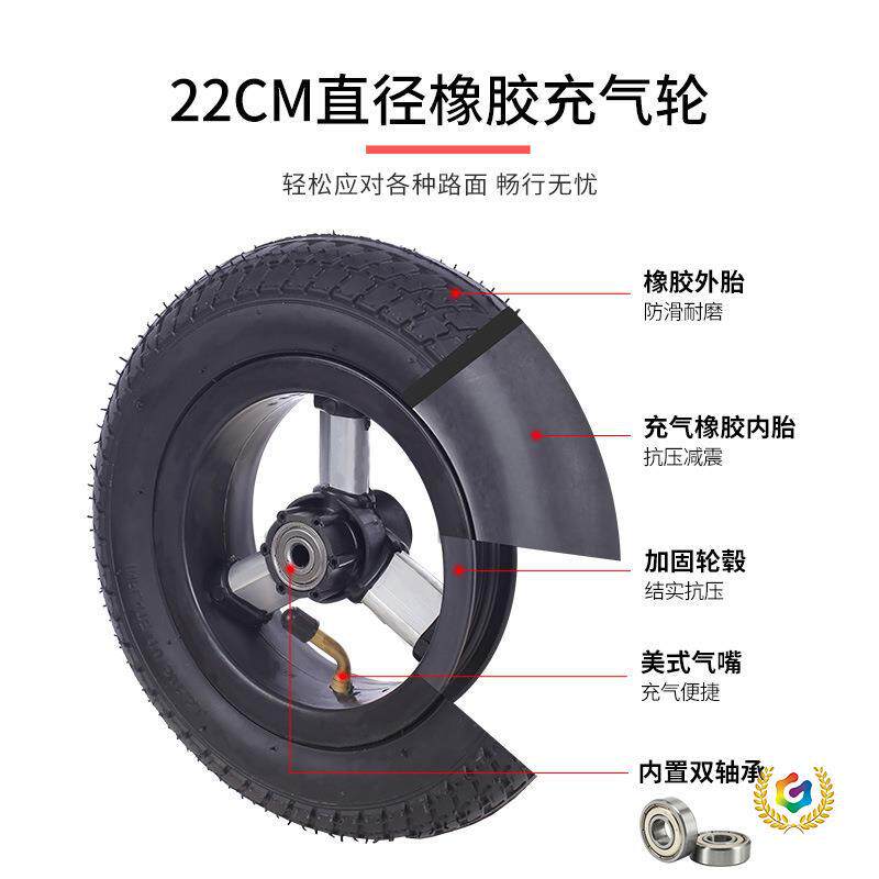 ?买菜车小拉车便携折叠购物车爬楼梯拉杆车充气轮家用铝合金手推