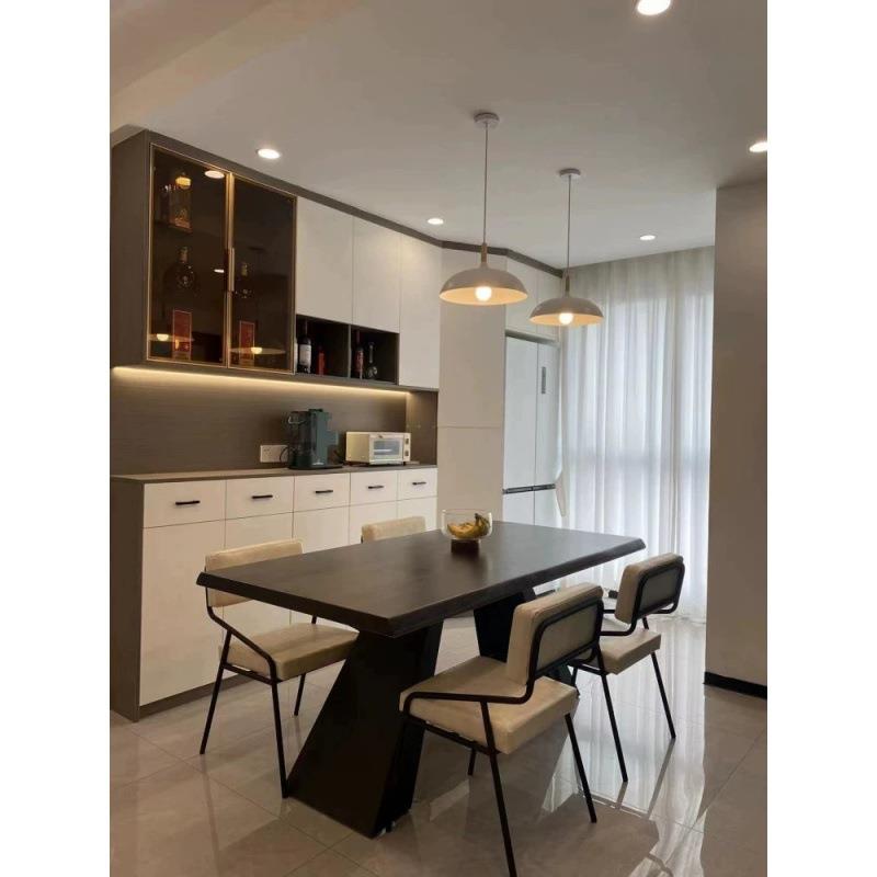 工业风复古实木餐桌现代简约会议桌长桌设计师家用饭桌原木大板桌