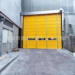 深圳快速堆积门自动升降感应卷帘无障碍通道门车间PVC柔性软帘门