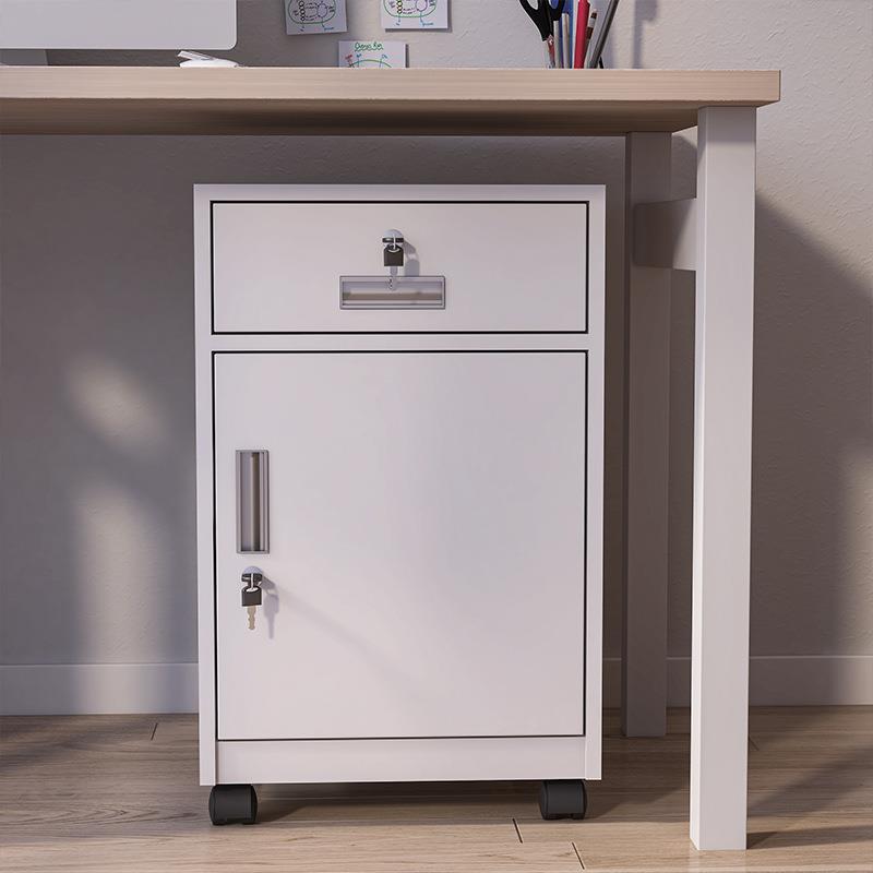 办公室桌下抽屉柜密码档案储物柜带锁移动小矮柜铁皮a4文件收纳柜