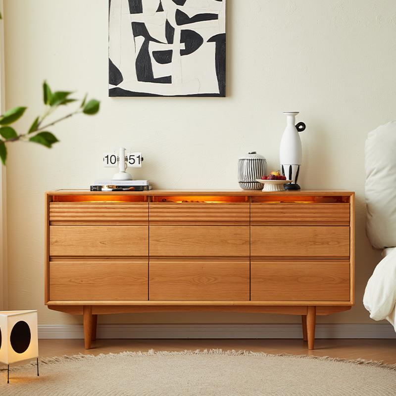 YD全实木九斗柜简约客厅复古樱桃木多功能抽屉柜卧室储物收纳柜